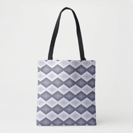 Farbtöne des blauen Rautenmusters Tasche (Vorderseite)