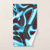 Farbtöne des blauen Zyans auf abstrakten Bändern i Badhandtuch Set (Handtuch)