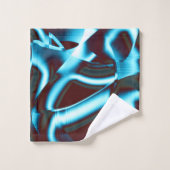 Farbtöne des blauen Zyans auf abstrakten Bändern i Badhandtuch Set (Waschlappen)