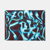 Farbtöne des blauen Zyans auf abstrakten Bändern i Fußmatte (Vorderseite)