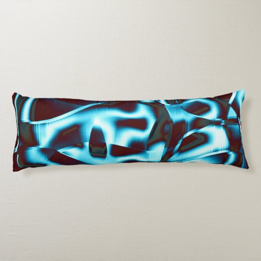 Farbtöne des blauen Zyans auf abstrakten Bändern i Seitenschläferkissen (Rückseite)