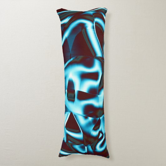 Farbtöne des blauen Zyans auf abstrakten Bändern i Seitenschläferkissen (Vorderseite Vertikal)