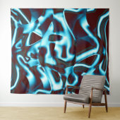 Farbtöne des blauen Zyans auf abstrakten Bändern i Wandteppich (Beispiel (Horizontal))