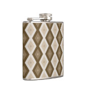 Farbtöne des braunen Rautenmusters Flachmann (Rechts)