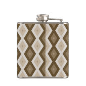 Farbtöne des braunen Rautenmusters Flachmann (Rückseite)