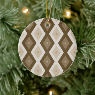 Farbtöne des braunen Rautenmusters Keramik Ornament