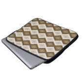 Farbtöne des braunen Rautenmusters Laptopschutzhülle (Vorne Knopf)