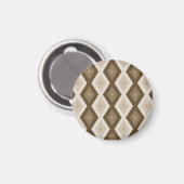 Farbtöne des braunen Rautenmusters Magnet (Vorderseite/Rückseite)