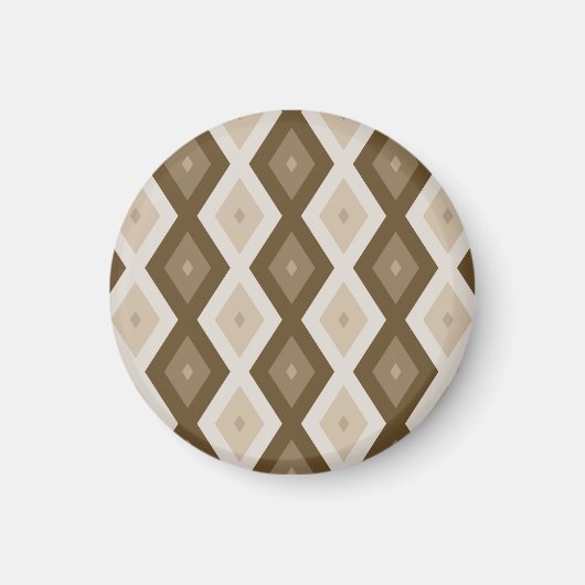 Farbtöne des braunen Rautenmusters Magnet (Vorne)