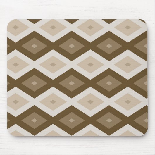Farbtöne des braunen Rautenmusters Mousepad (Vorne)