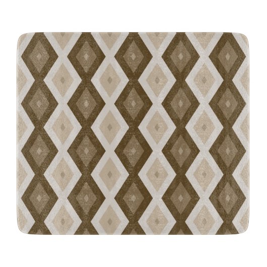 Farbtöne des braunen Rautenmusters Schneidebrett (Vorderseite)