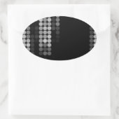 Farbtöne des grauen Punktmusters Ovaler Aufkleber (Tasche)