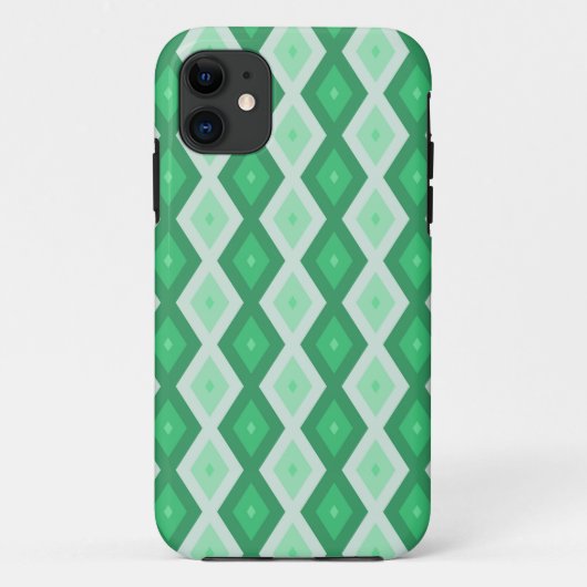 Farbtöne des grünen Diamantmusters Case-Mate iPhone Hülle (Rückseite)
