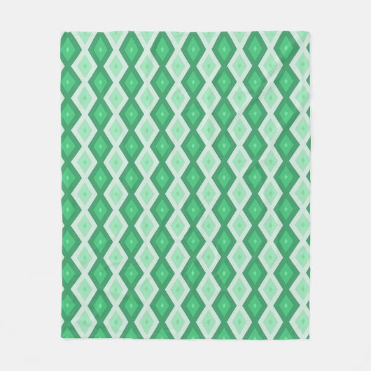 Farbtöne des grünen Diamantmusters Fleecedecke (Vorderseite)