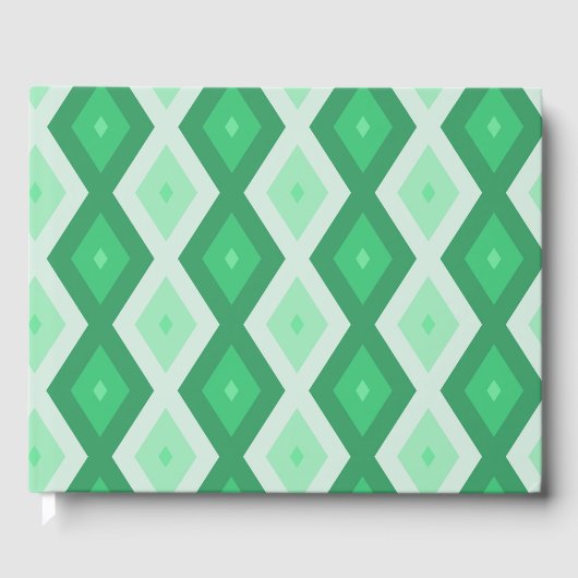 Farbtöne des grünen Diamantmusters Gästebuch (Vorderseite)