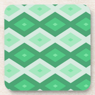 Farbtöne des grünen Diamantmusters Getränkeuntersetzer