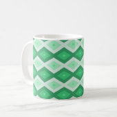 Farbtöne des grünen Diamantmusters Kaffeetasse (Vorderseite Links)