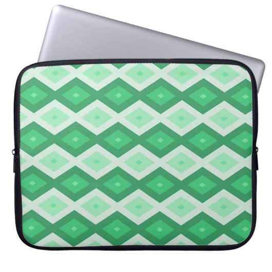 Farbtöne des grünen Diamantmusters Laptopschutzhülle (Vorderseite)