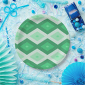 Farbtöne des grünen Diamantmusters Pappteller (Party)