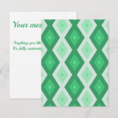 Farbtöne des grünen Diamantmusters RSVP Karte (Vorne/Hinten)