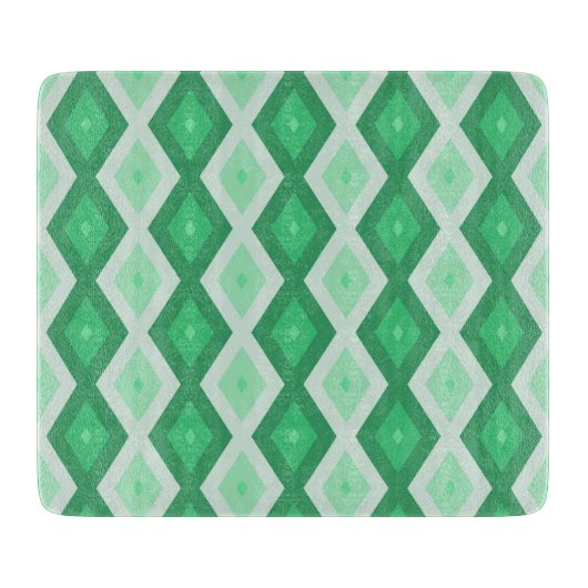 Farbtöne des grünen Diamantmusters Schneidebrett (Vorderseite)