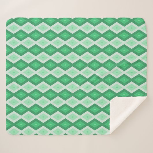 Farbtöne des grünen Diamantmusters Sherpadecke (Vorderseite (Horizontal))