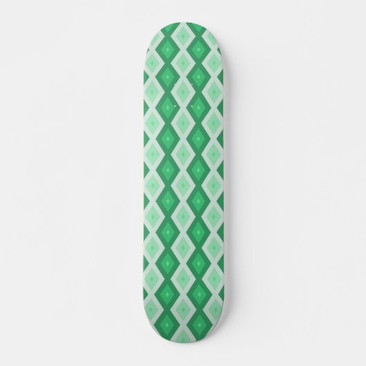 Farbtöne des grünen Diamantmusters Skateboard (Vorne)