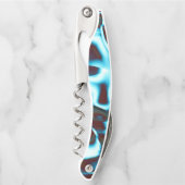 Farbtöne des hellen Zyans auf abstrakten Bändern i Kellnermesser (Vorderseite)