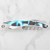 Farbtöne des hellen Zyans auf abstrakten Bändern i Kellnermesser (Vorderseite)