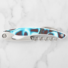 Farbtöne des hellen Zyans auf abstrakten Bändern i Kellnermesser