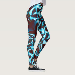 Farbtöne des hellen Zyans auf abstrakten Bändern i Leggings