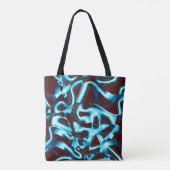 Farbtöne des hellen Zyans auf abstrakten Bändern i Tasche (Rückseite)