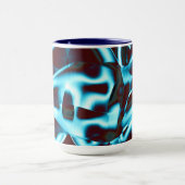 Farbtöne des hellen Zyans auf abstrakten Bändern i Tasse (Zentrum)