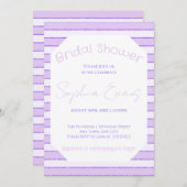 Farbtöne des Lila gestreiften Brautparty Einladung (Vorne/Hinten)