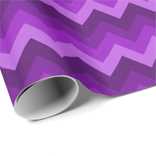 Farbtöne des Lila LG Hombre Zickzack ZigZag Muster Geschenkpapier (Rolleneckpunkt)