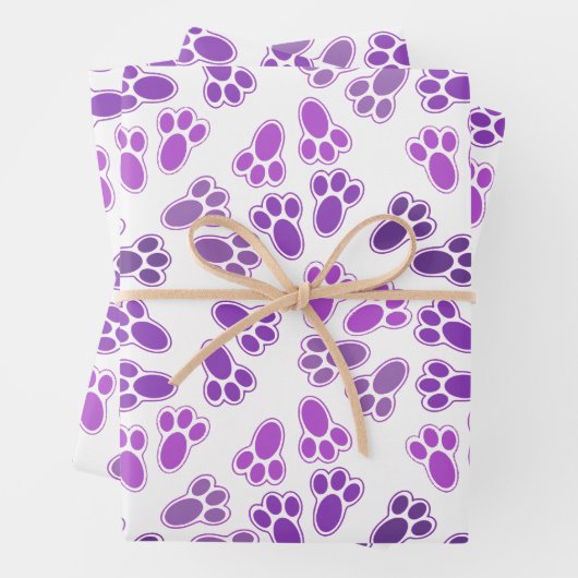 Farbtöne des Lila Ostersonnenblumenmusters Geschenkpapier Set (Beispiel)