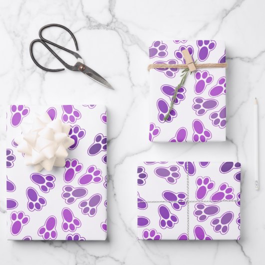 Farbtöne des Lila Ostersonnenblumenmusters Geschenkpapier Set (Vorderseite)