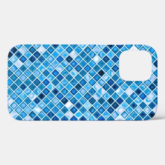 Farbtöne des Mosaikfliesen-Musters "Blau" Case-Mate iPhone Hülle (Rückseite (Horizontal))