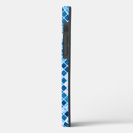 Farbtöne des Mosaikfliesen-Musters "Blau" Case-Mate iPhone Hülle (Rückseite / Links)