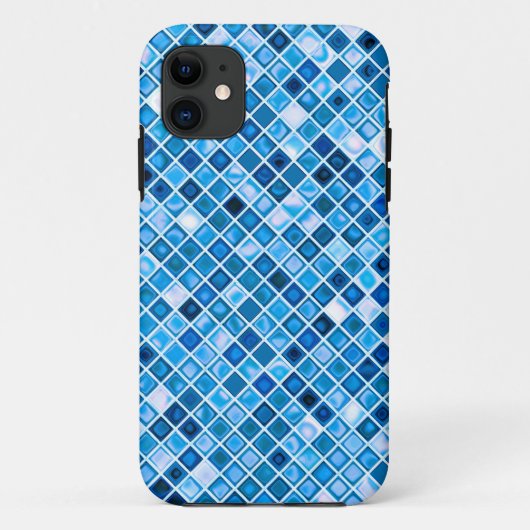 Farbtöne des Mosaikfliesen-Musters "Watery" Case-Mate iPhone Hülle (Rückseite)