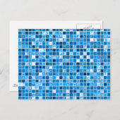 Farbtöne des Mosaikfliesen-Musters "Watery" Postkarte (Vorne/Hinten)