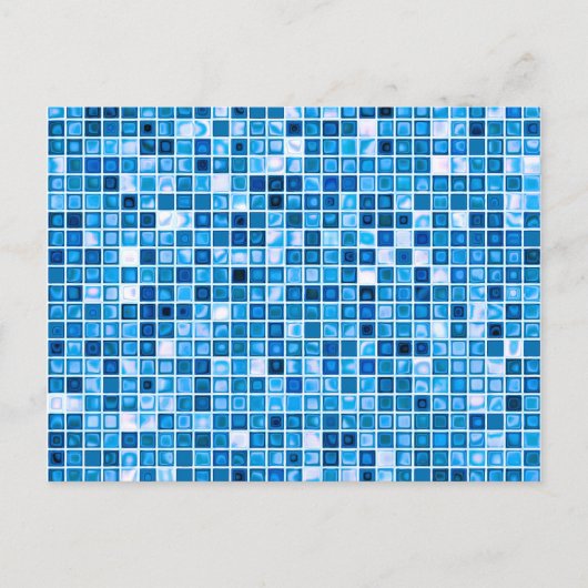 Farbtöne des Mosaikfliesen-Musters "Watery" Postkarte (Vorderseite)