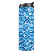 Farbtöne des Mosaikfliesen-Musters "Watery" Thermosbecher (Nach links gedreht)