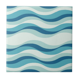 Farbtöne des Musters "Blaue Welle" Fliese