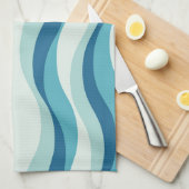 Farbtöne des Musters "Blaue Welle" Geschirrtuch (Viertel Falte)