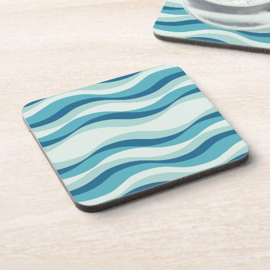 Farbtöne des Musters "Blaue Welle" Getränkeuntersetzer (Linke Seite)