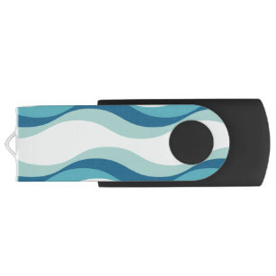 Farbtöne des Musters "Blaue Welle" USB Stick
