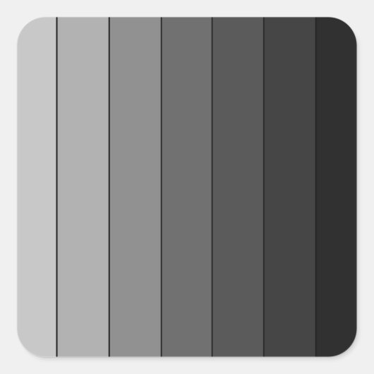 Farbtöne des Musters "Graue Streifen" Quadratischer Aufkleber (Vorderseite)