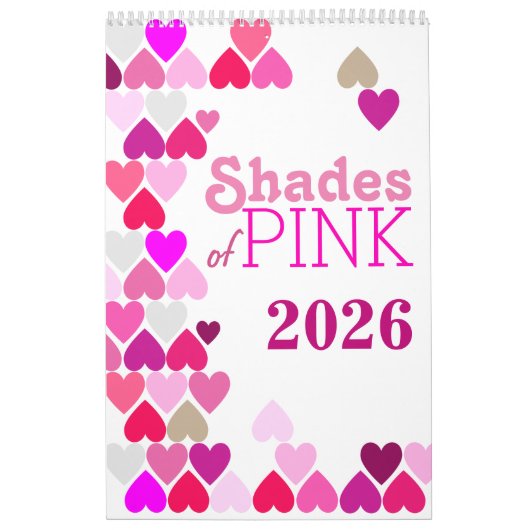 Farbtöne des rosa Kalenders Kalender (Titelbild)