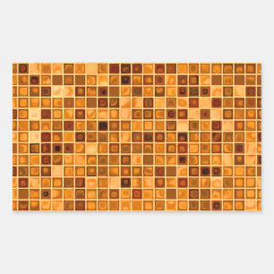 Farbtöne des rostfarbenen Orangenmusters "Watery"  Rechteckiger Aufkleber